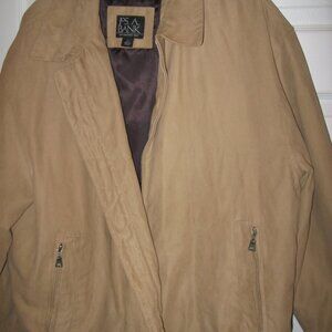 Jos. A. Bank Microfiber Jacket w/ Zip Out Liner Men's Large Beige